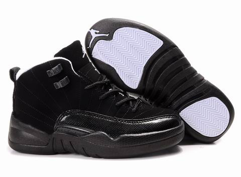 Cheap Air Jordan Shoes 12 Black For Kids