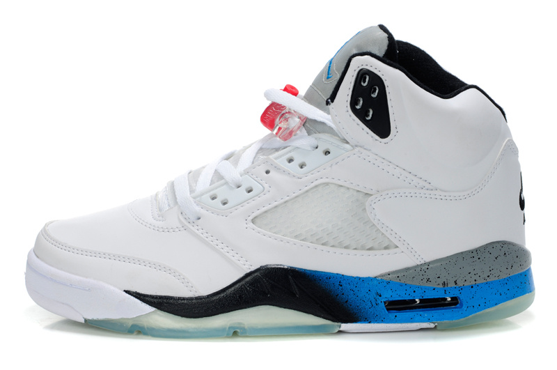 New Air Jordan Shoes 5 White Black Blue