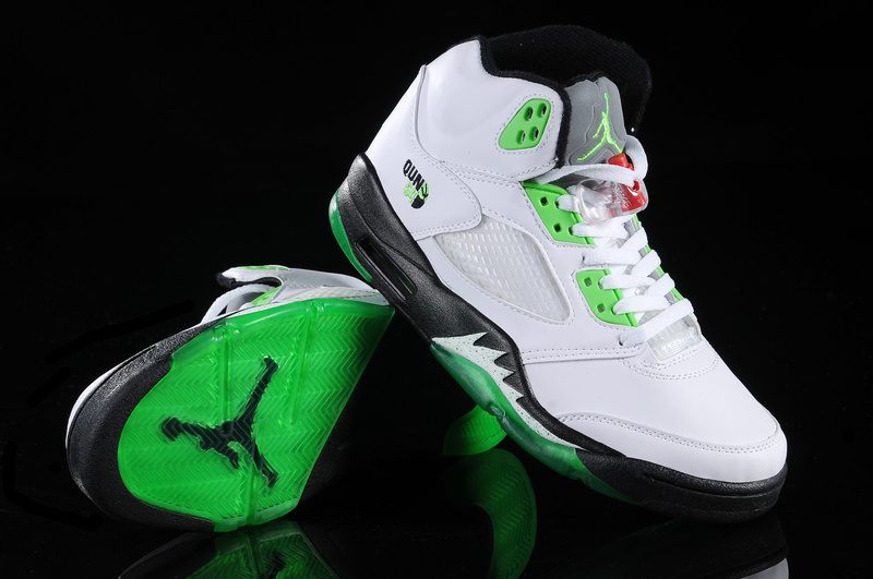 New Air Jordan Shoes 5 White Green White